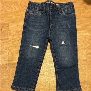 Cat & Jack Blue Straight-Leg Jeans with Distressed Details